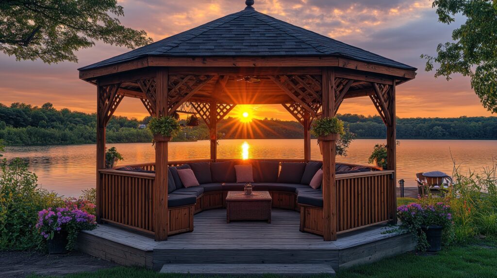 Sunset Gazebo by the Lake